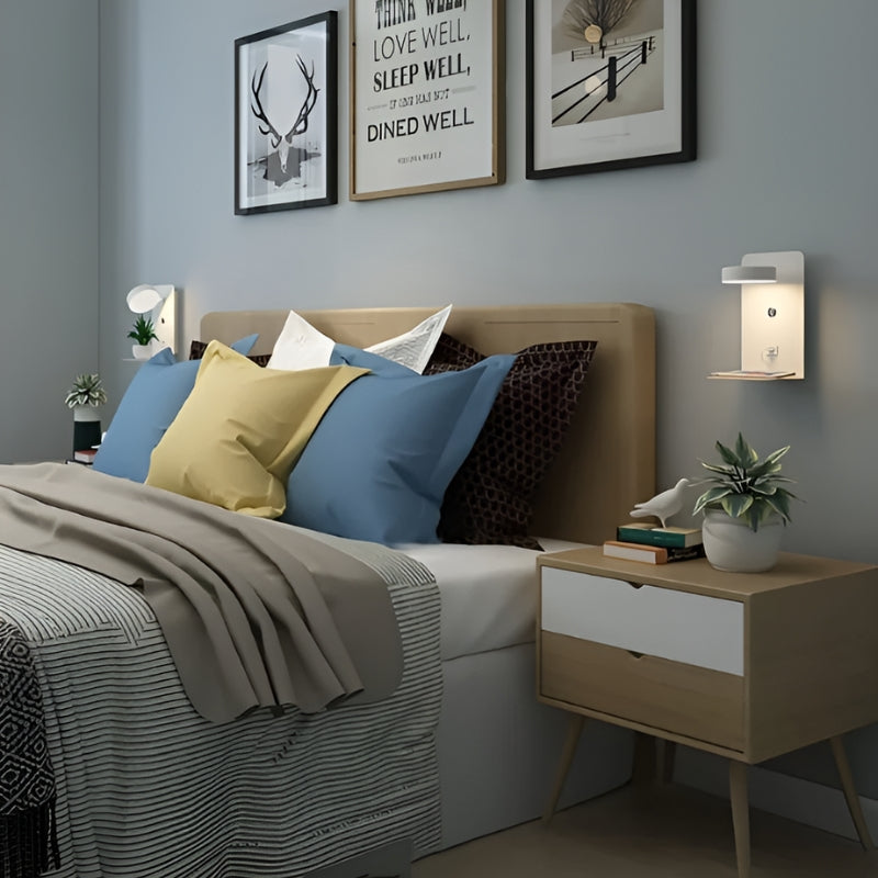DazzleShelf – Minimalistische Oplaadbare Nachtlamp met Plank en USB Oplaadpoort
