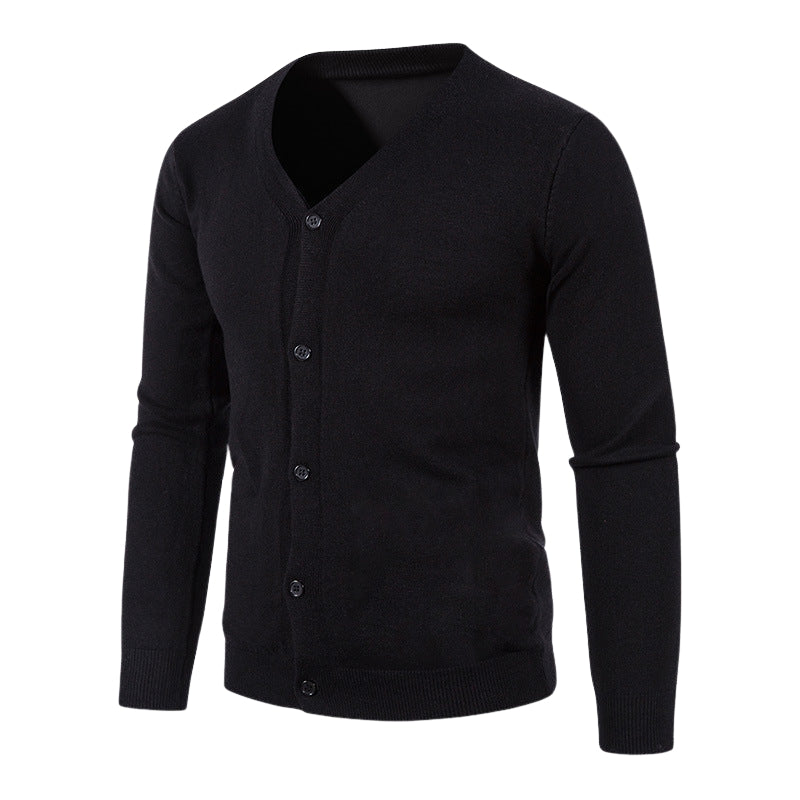 Anthony – Vest met lange mouwen V hals en knoopsluiting