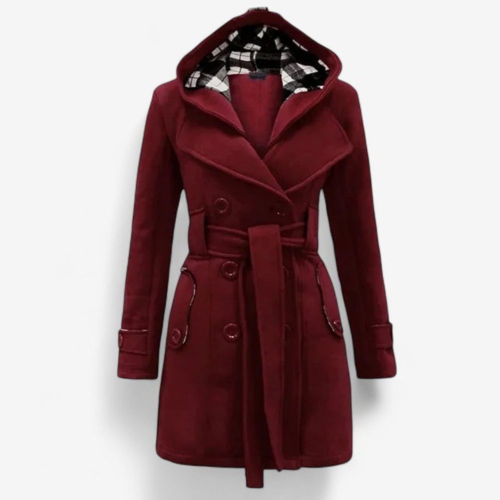 Celeste – Trenchcoat met Capuchon en Knopen aan de Voorzijde