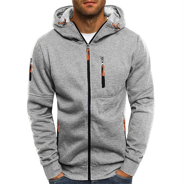 Bastian - Casual Hoodie met lange mouwen rits en zakken