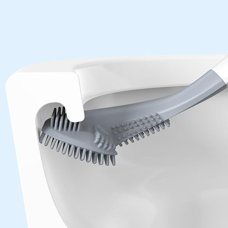 CleanEase – Driehoekige toiletborstel met golvend design voor grondige hoekreiniging