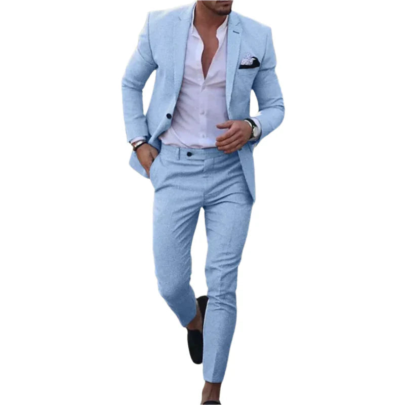 Adrian – Tweedelig Herenpak met Wijde Pijpen en Slim-Fit Blazer