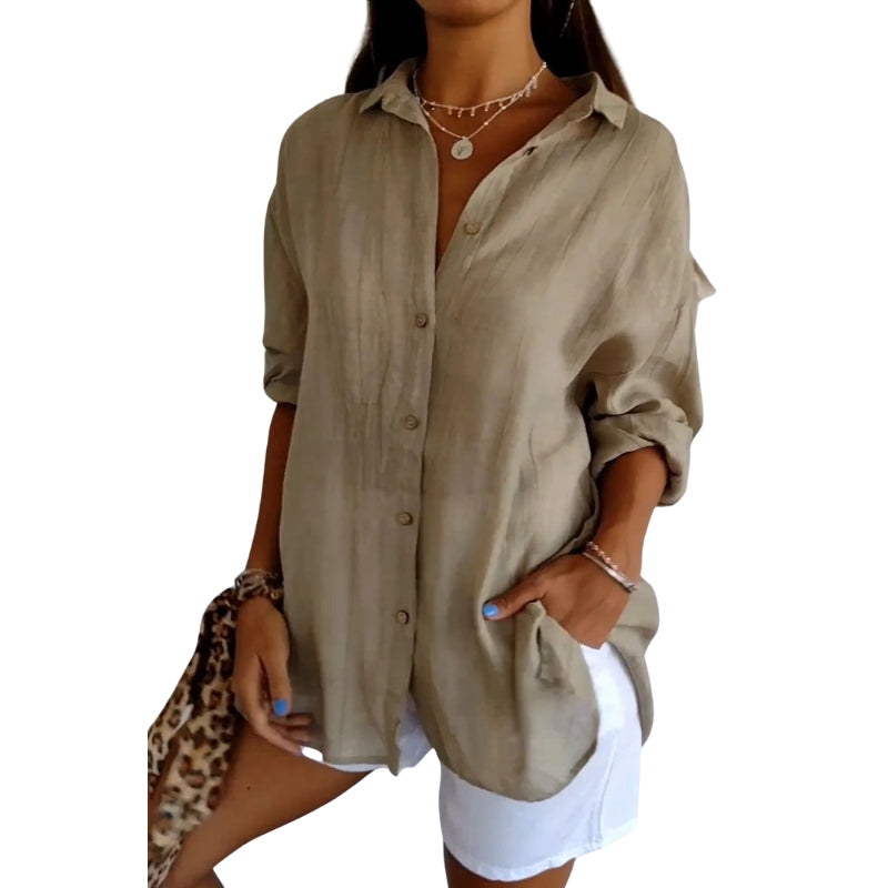 Sophie - Stijlvol Shirt met Korte Mouwen en Knopsluiting