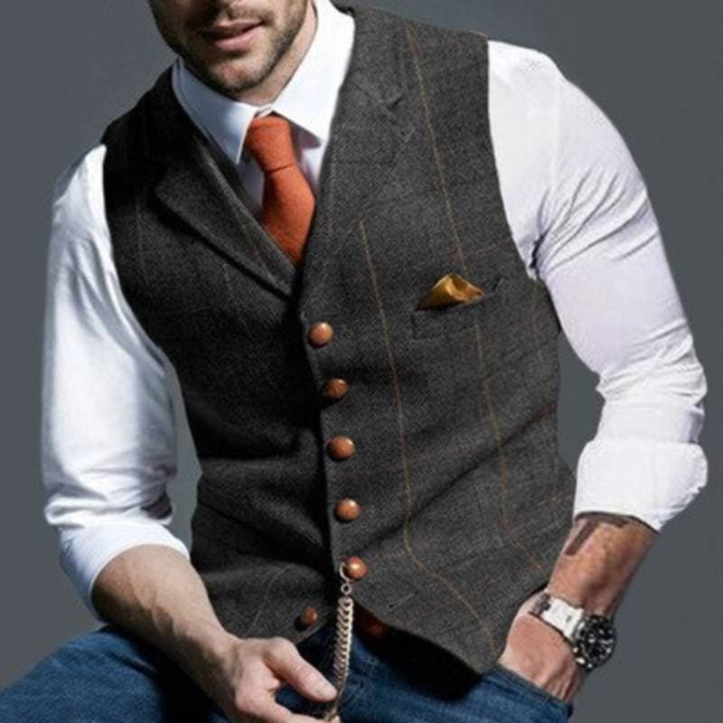 John – Slank geruit slim-fit vest