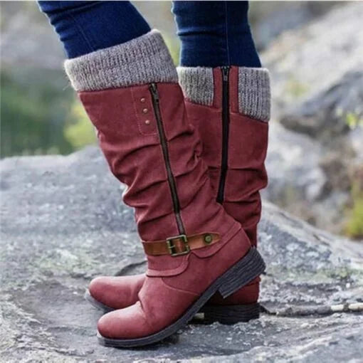 Hannah - Chique en comfortabele middenkuitlaarzen met ritssluiting