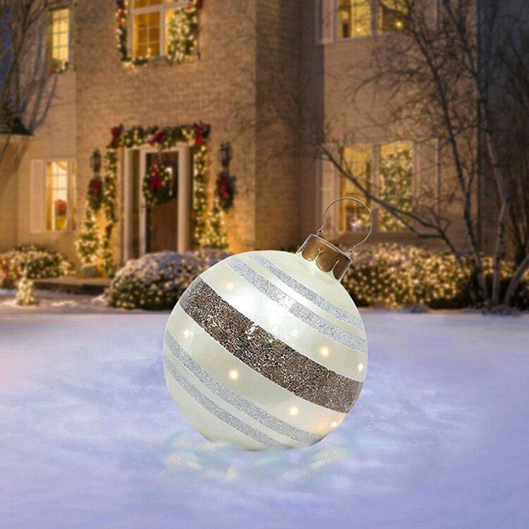 FestiGlow -Opblaasbare Kerstbal met LED-lampjes voor buitendecoratie