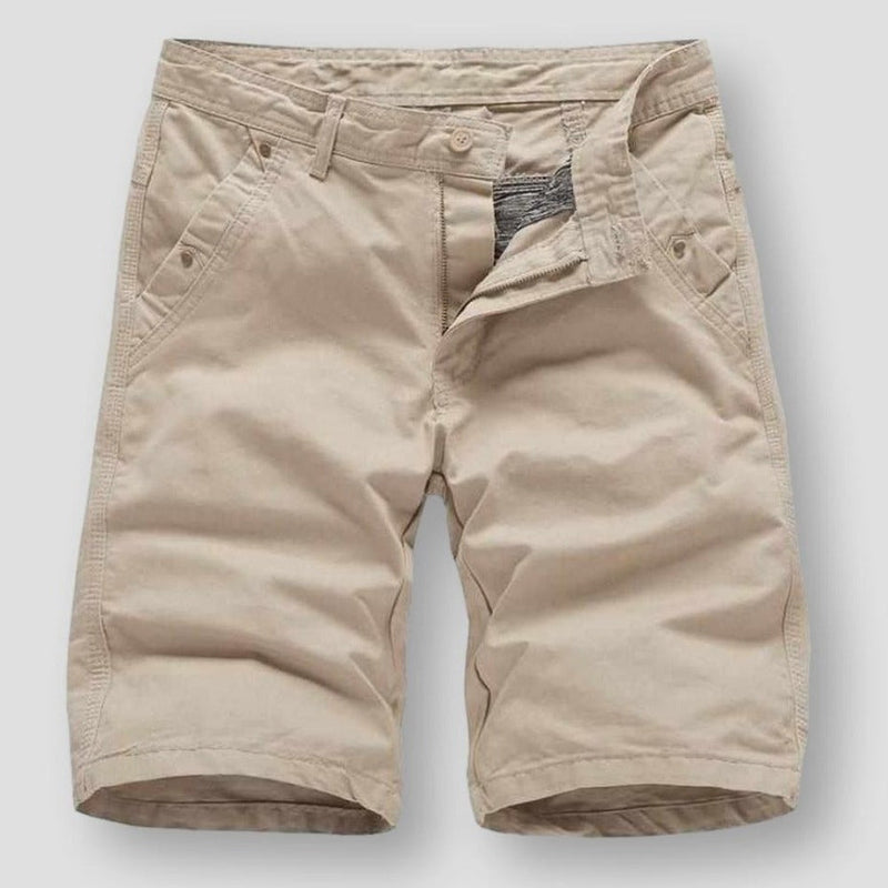 Caleb - Relaxed-fit casual shorts met riemlussen en handige zak