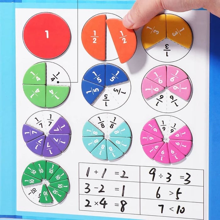 FractionMaster - Montessori magnetisch puzzelboek voor het leren van breuken