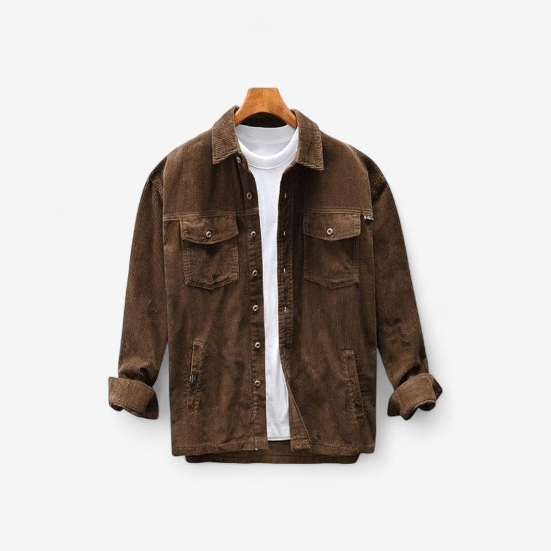 Jensen – Jas met Lange Mouwen Omgeslagen Kraag en Knoopsluiting