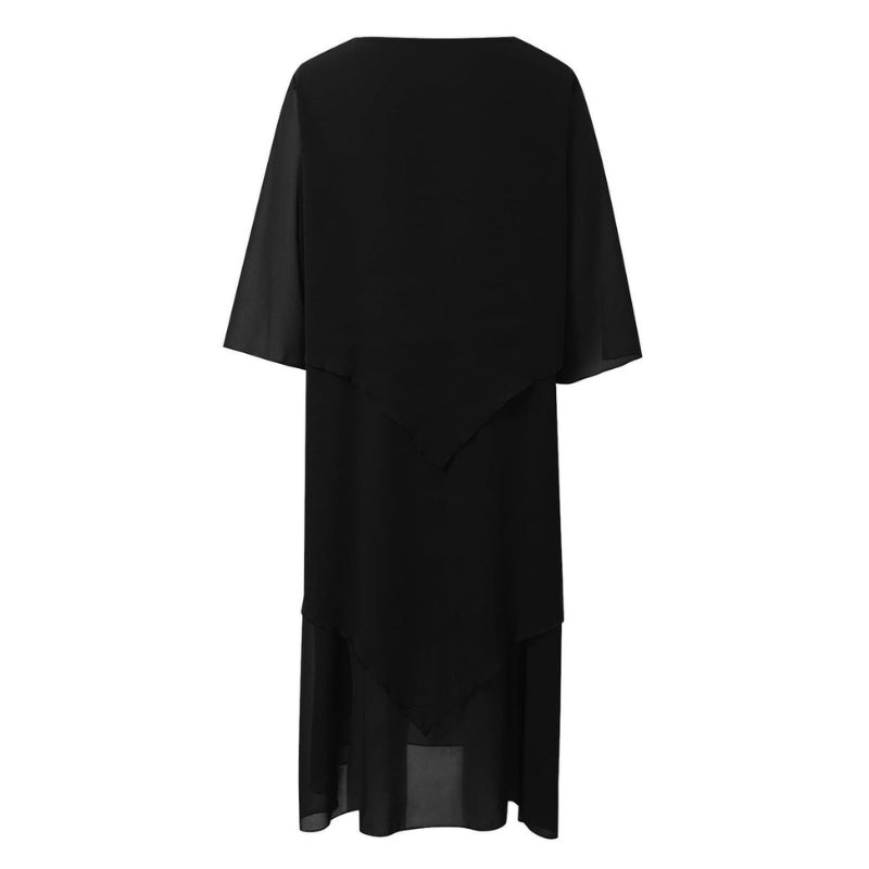 Hazel - Chiffon jurk met ronde hals en modern design