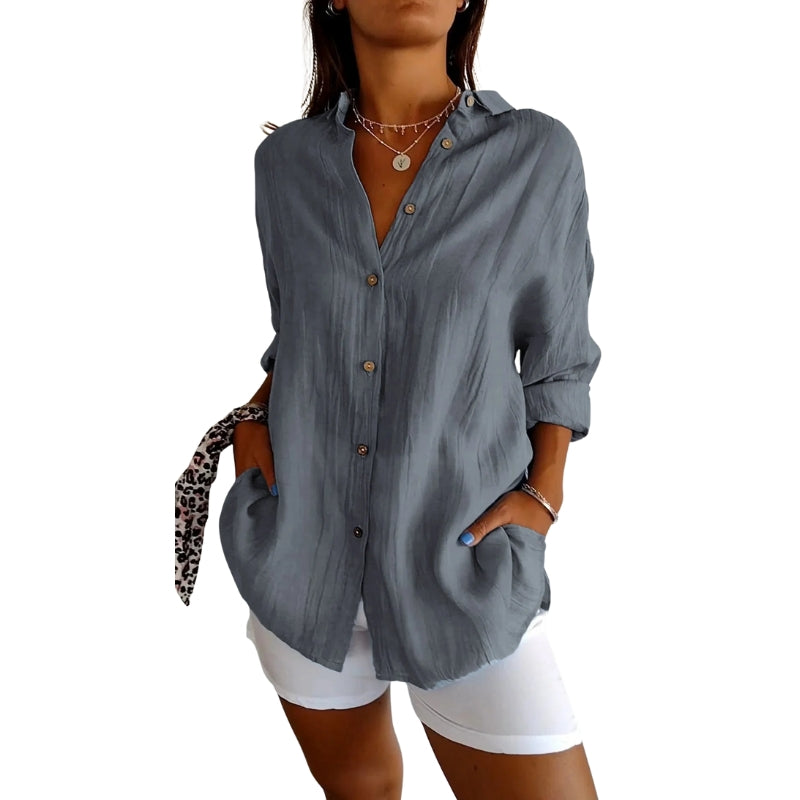 Sophie - Stijlvol Shirt met Korte Mouwen en Knopsluiting