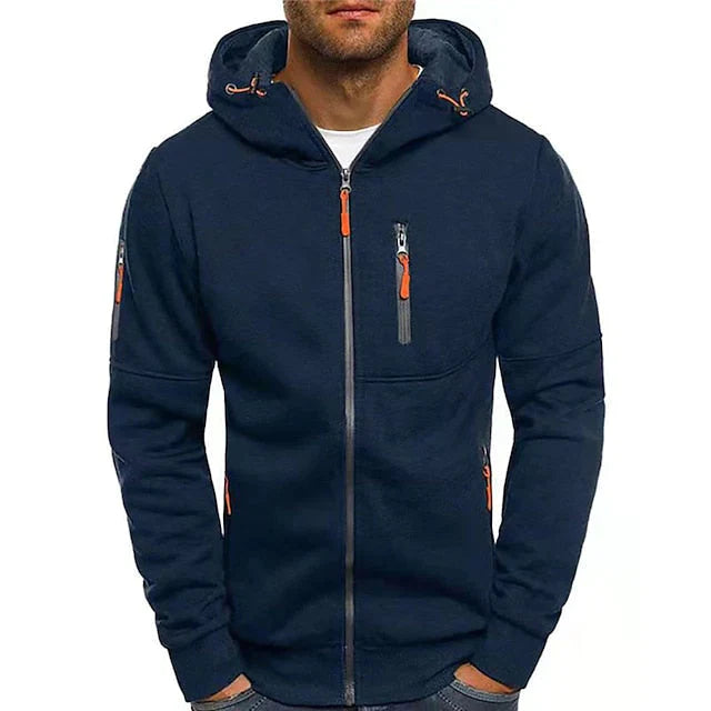 Bastian - Casual Hoodie met lange mouwen rits en zakken