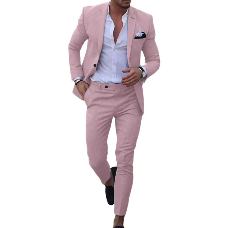 Adrian – Tweedelig Herenpak met Wijde Pijpen en Slim-Fit Blazer
