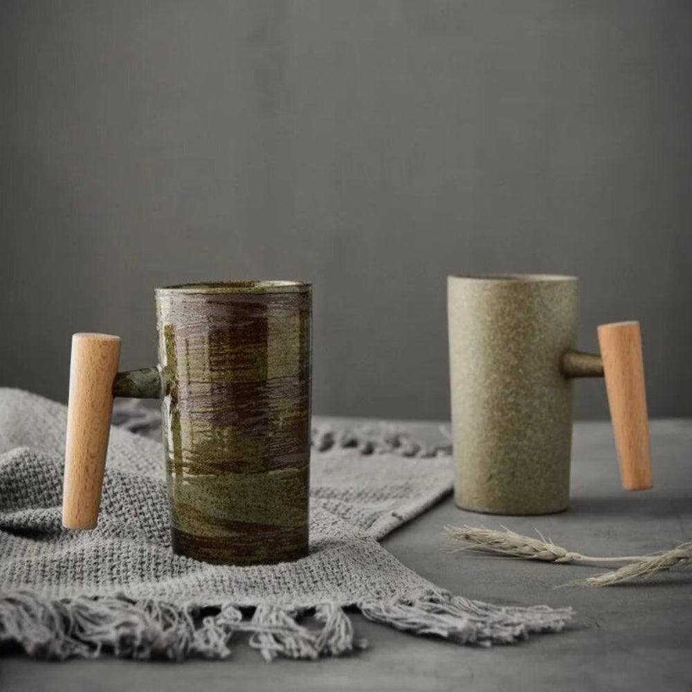 NordicSip – Minimalistische keramische mok met gebogen handvat en Scandinavisch geïnspireerd design