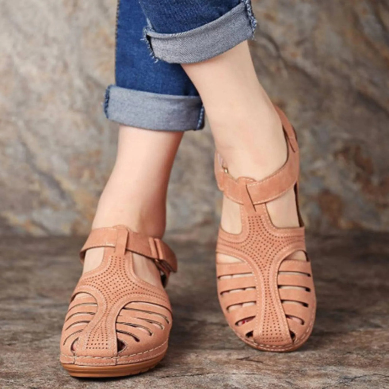 Liora - Ademend Sandalen met Verstelbare Klittenbandsluiting