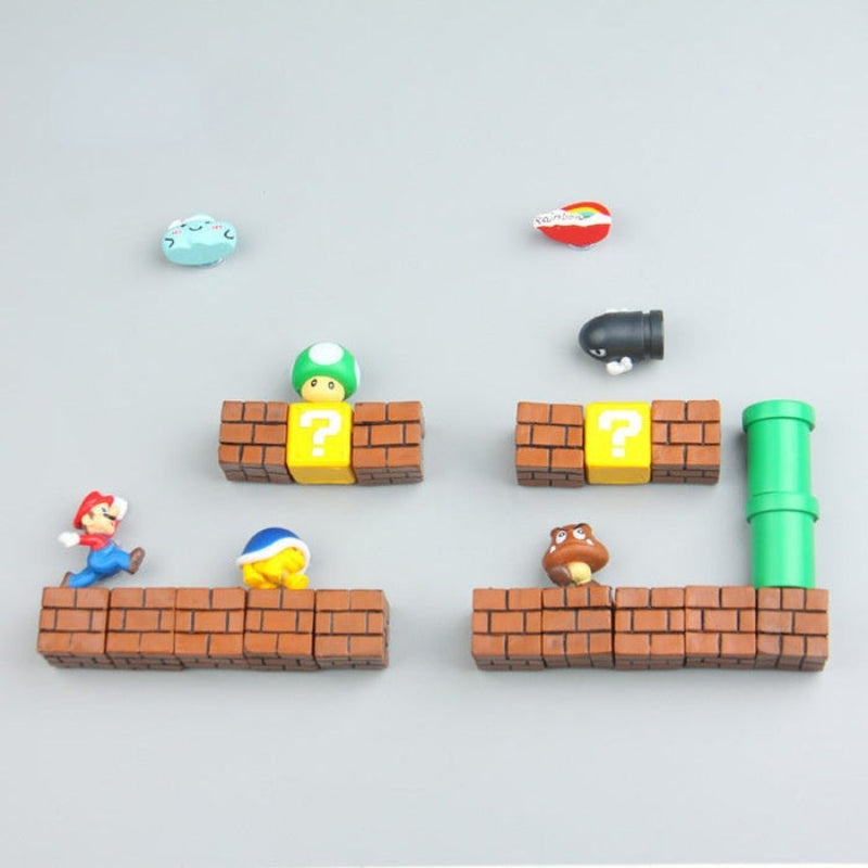 GameGripz – Super Mario koelkastdecoratieset met speelse karakterstukken en veilige displaybevestiging