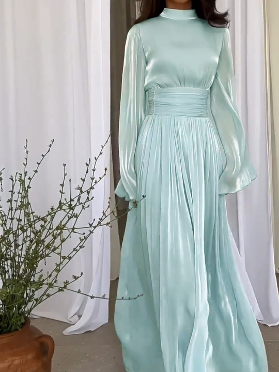 Lily – Elegante maxi-jurk met lange mouwen en vloeiend silhouet