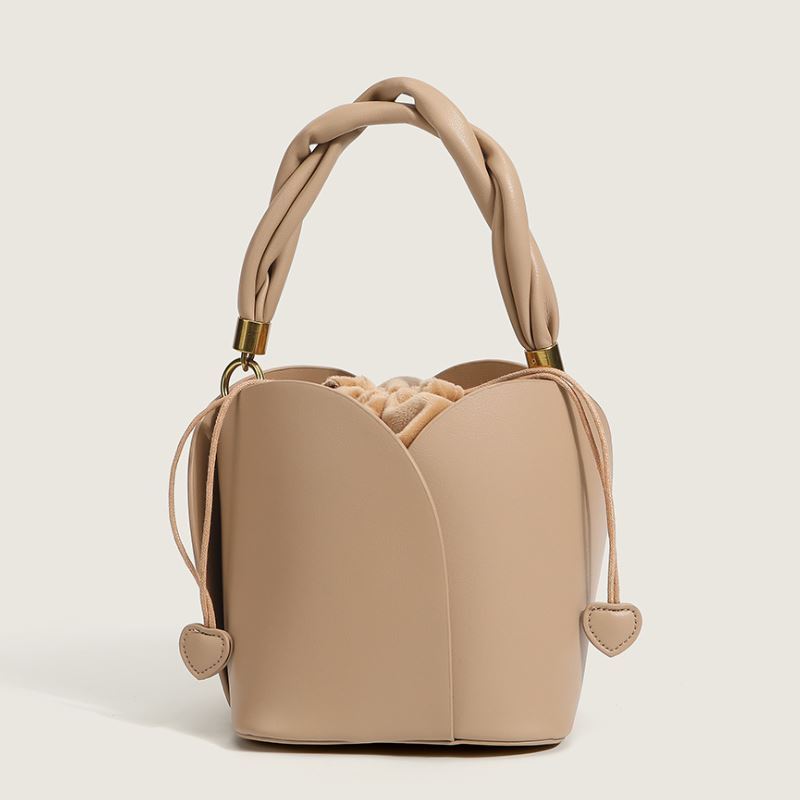 Lily - Elegante bucket bag met bloemmotief en koordsluiting