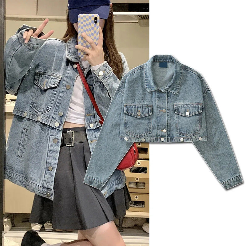 Emma - Stijlvolle denim jas met lange mouwen