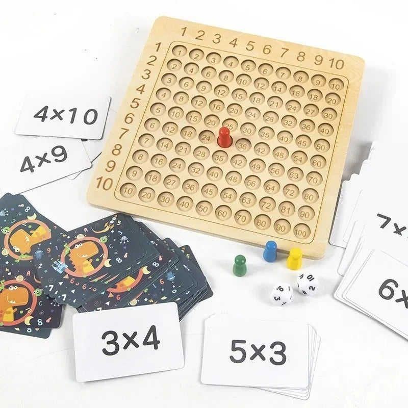 MathBuddy – Educatief spelbord met getallentegels en dobbelstenen om vermenigvuldiging te leren