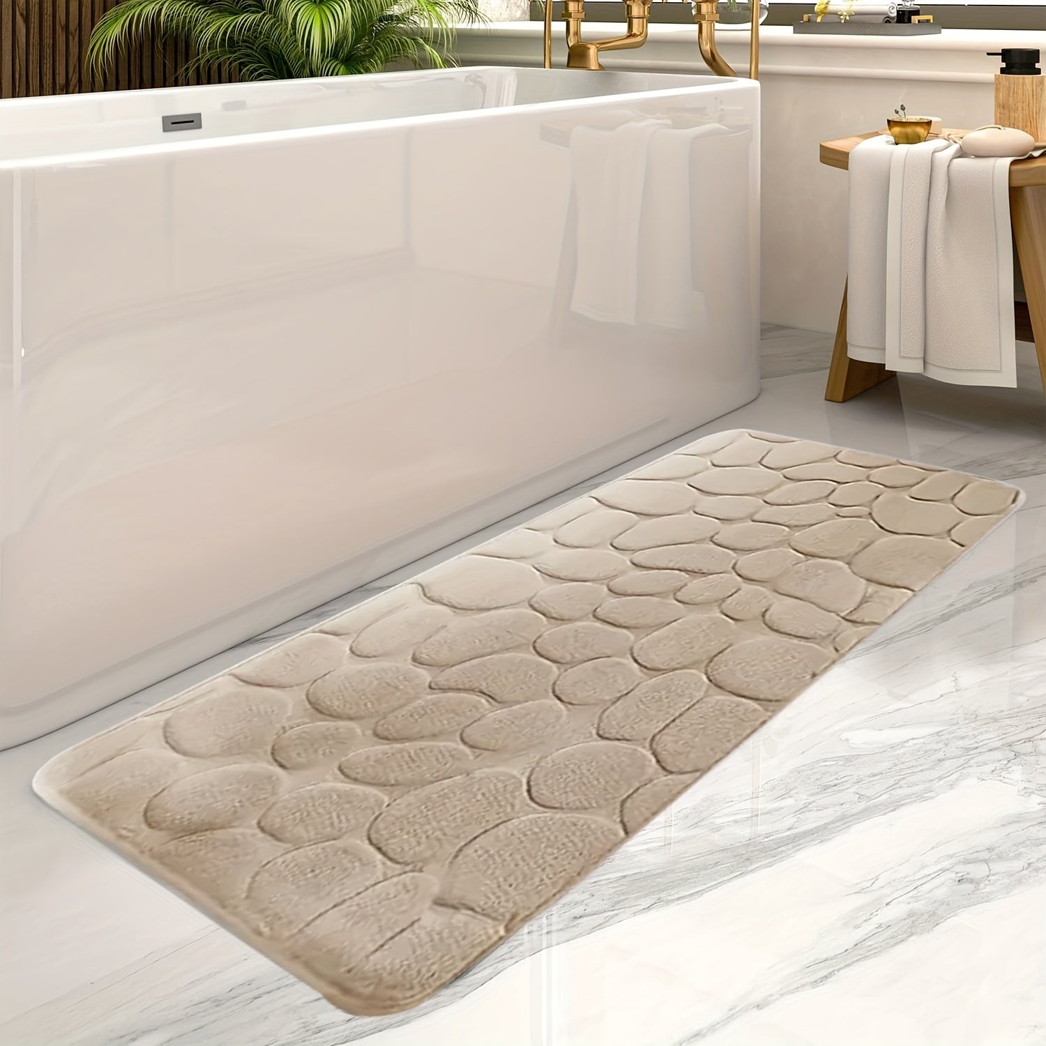 SafeStep - Stijlvolle antislip rechthoekige badmat met zachte, absorberende textuur
