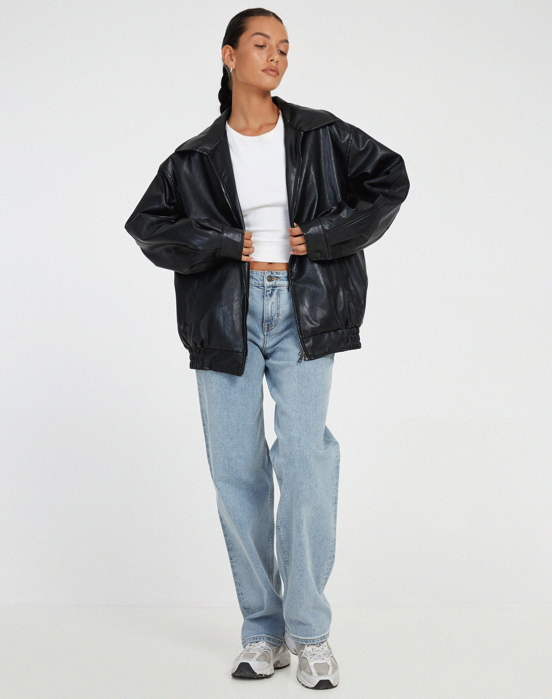 Celestia - Chique oversized jas met rits aan de voorkant