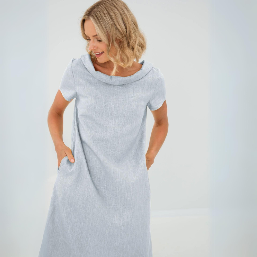 LinenBreeze - Stijlvolle Zomer Vrouwen Jurk