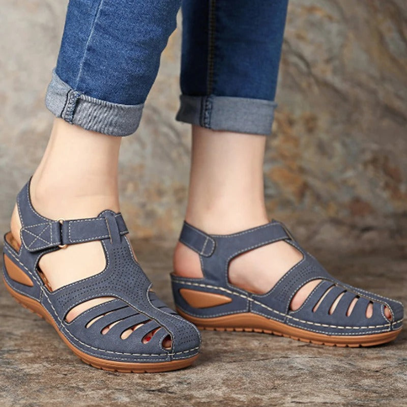 Liora - Ademend Sandalen met Verstelbare Klittenbandsluiting