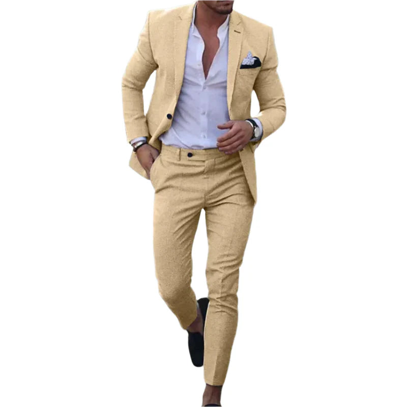 Adrian – Tweedelig Herenpak met Wijde Pijpen en Slim-Fit Blazer