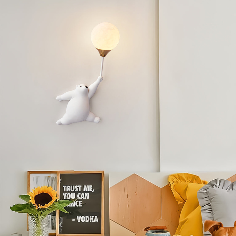 GlowCub – LED Wandlamp met Teddybeer en Ballonontwerp