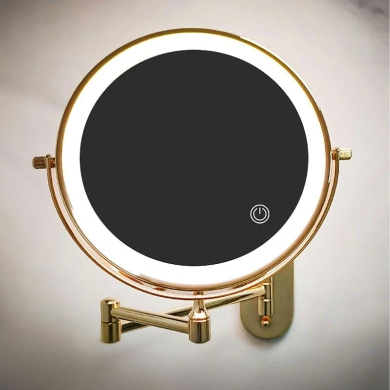 MirrorLux – Muurbevestigde LED Make up Spiegel met Verstelbare Verlichting en USB Opladen