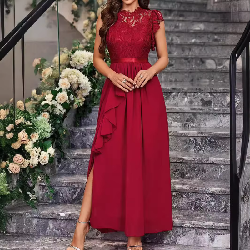 Isabella – Mouwloze Jurk met Ronde Halslijn en Bloemenprint