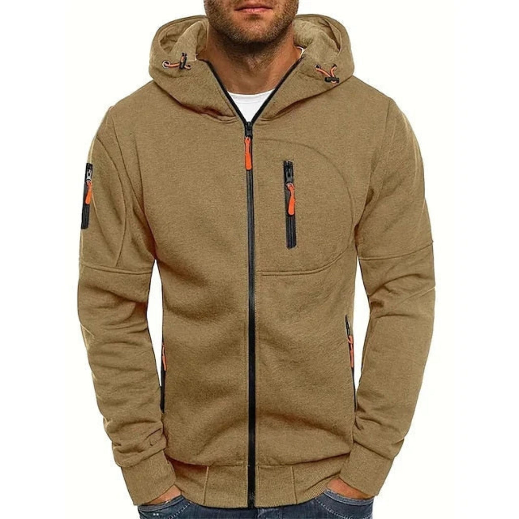 Bastian - Casual Hoodie met Lange Mouwen Rits en Zakken
