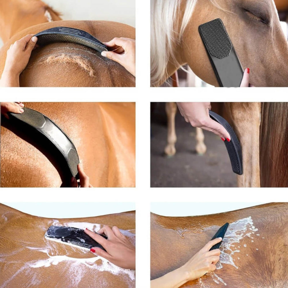 ManeGlow - Multifunctionele paardenborstel met verzorgingstool en comfortabele grip
