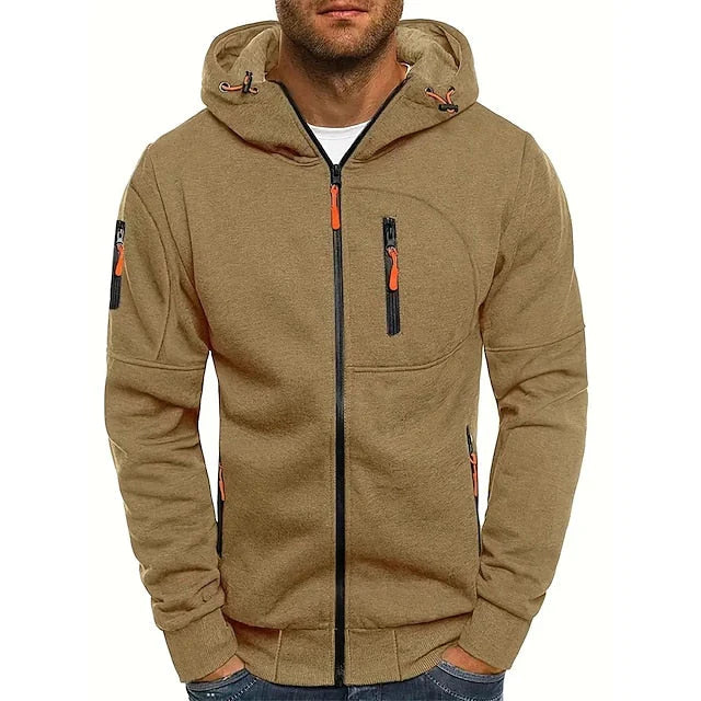 Bastian - Casual Hoodie met lange mouwen rits en zakken