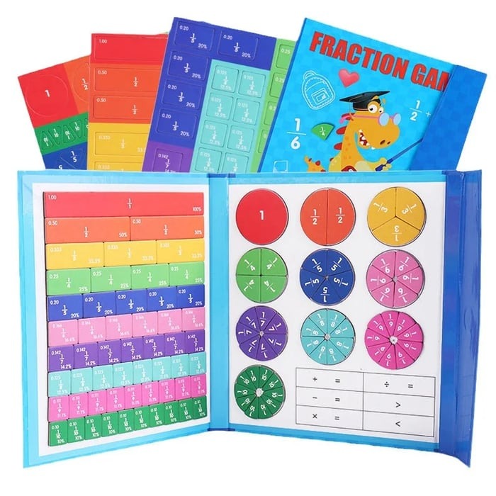 FractionMaster - Montessori magnetisch puzzelboek voor het leren van breuken