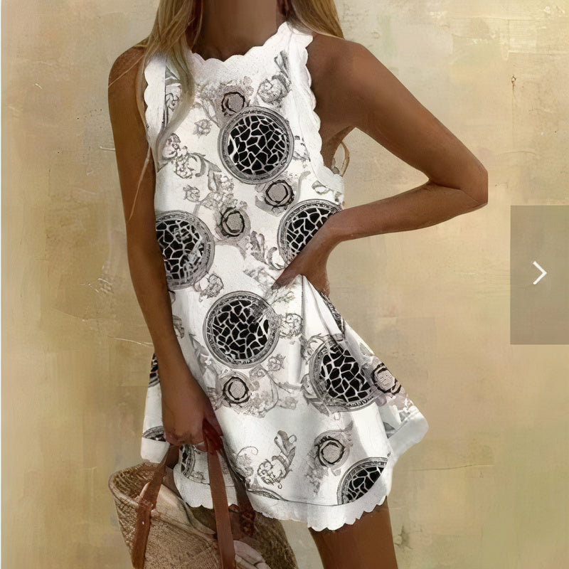 Esme - Lichtgewicht mouwloze minidress met ronde hals
