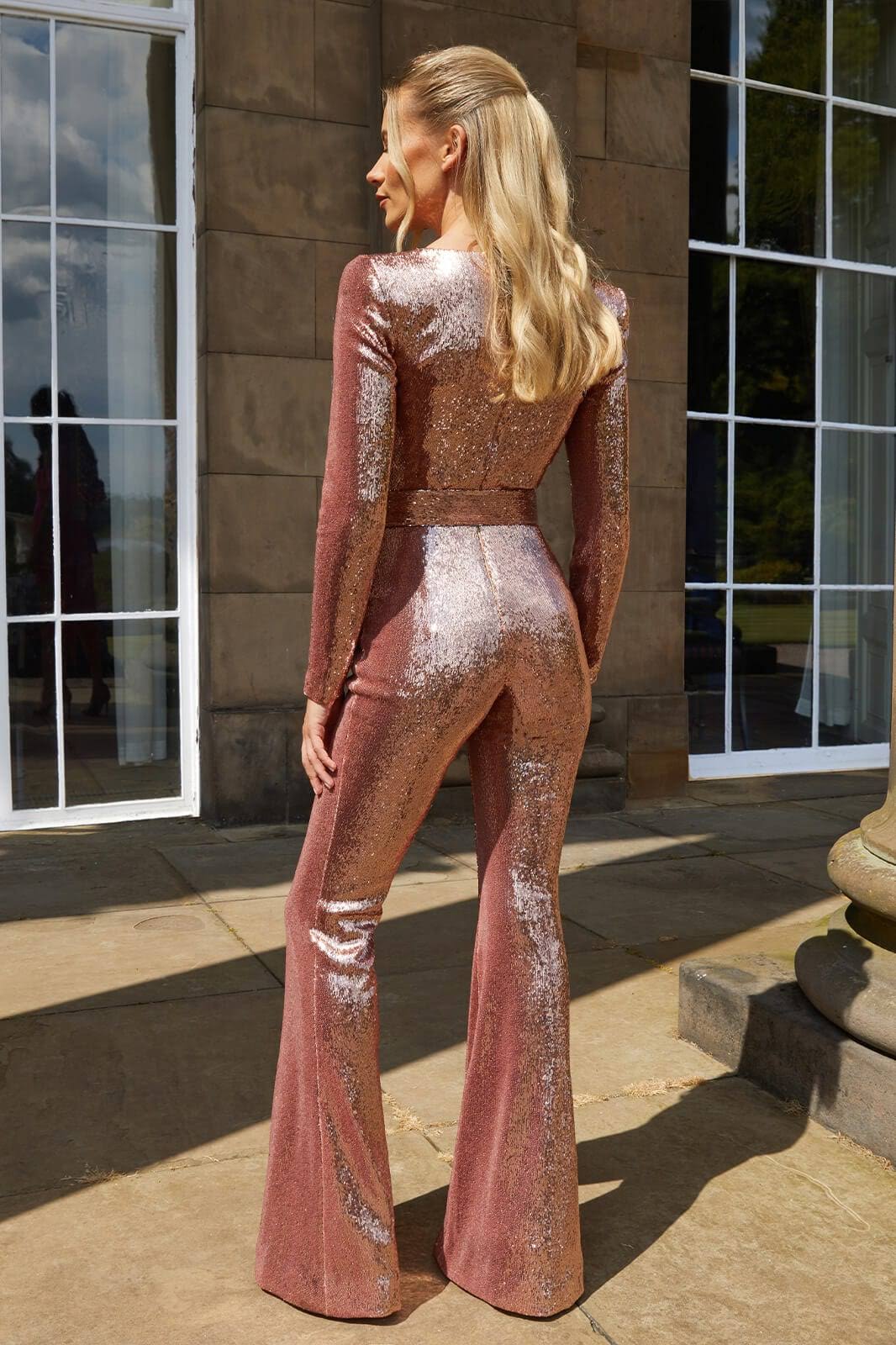 Valencia - Geraffineerde jumpsuit met wijde benen en slanke pasvorm