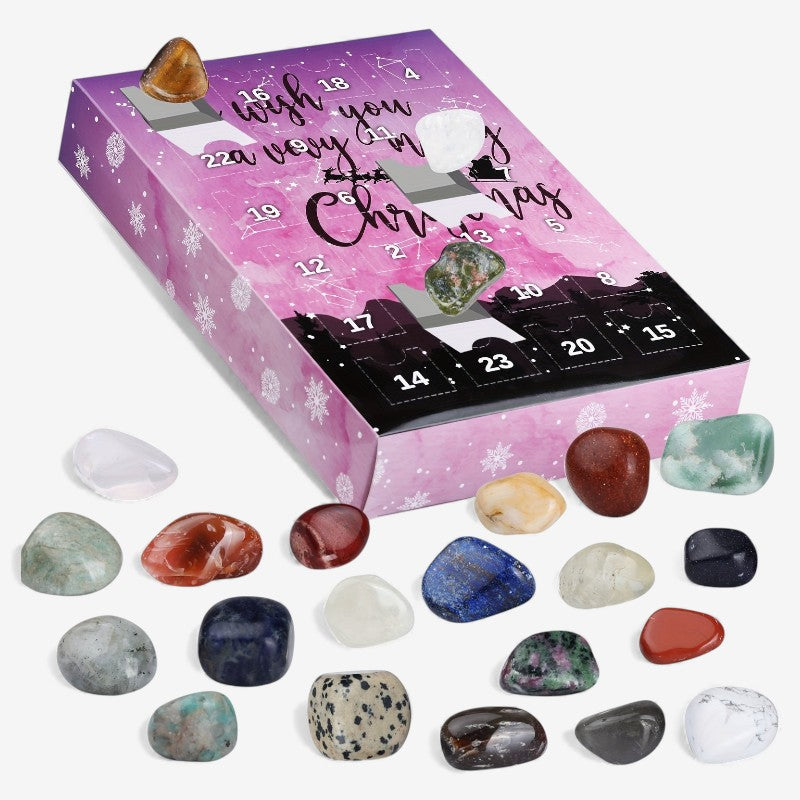 GemGlow – Adventskalender met Natuurlijke Stenen voor Kerst Aftelcadeau