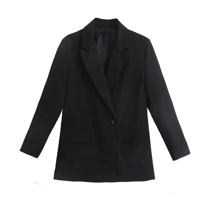Isla - Chique dubbelrijige blazer met ingekeepte revers en gestructureerde pasvorm