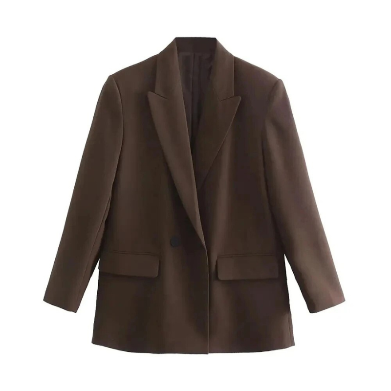 Isla - Chique dubbelrijige blazer met ingekeepte revers en gestructureerde pasvorm
