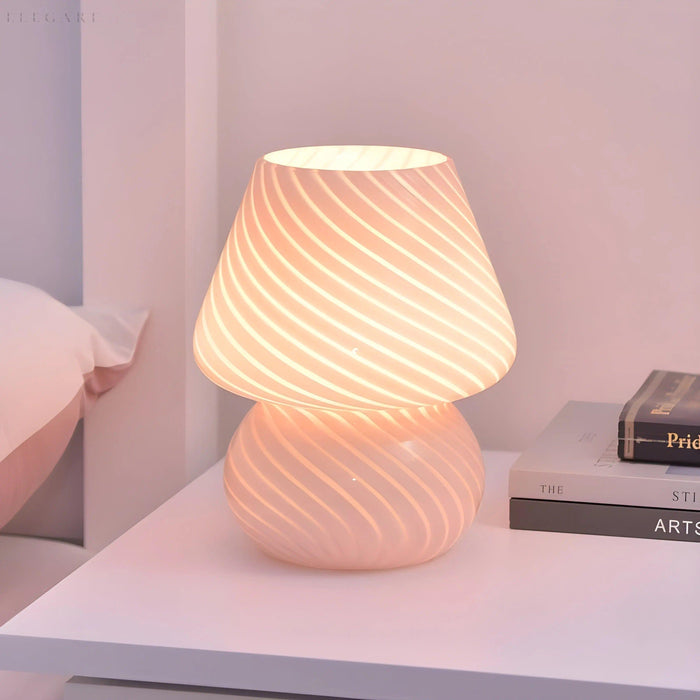 MushGlow - Elegante Paddenstoel LED Glazen Lamp voor Stijlvolle Kamerinrichting