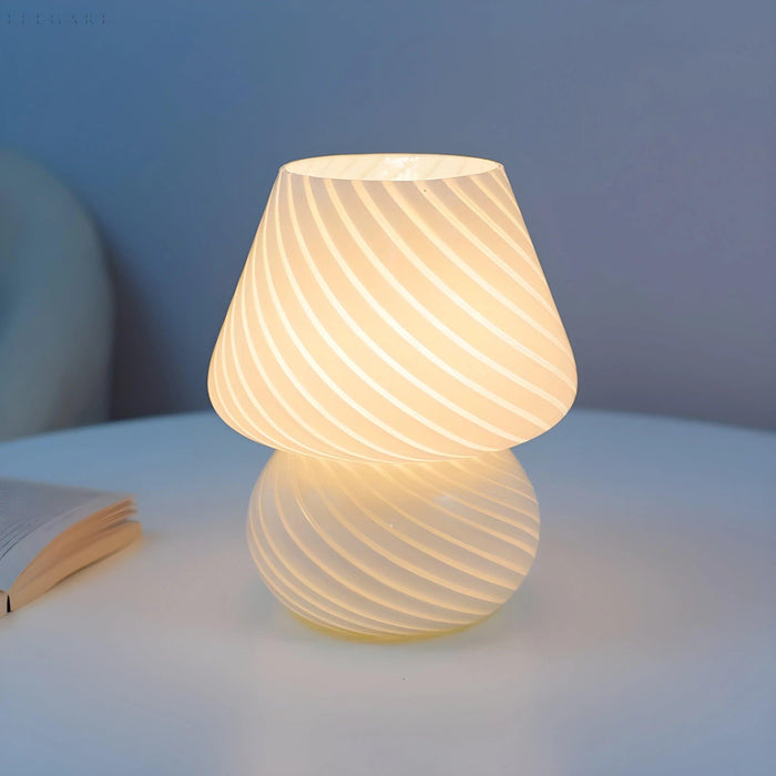 MushGlow - Elegante Paddenstoel LED Glazen Lamp voor Stijlvolle Kamerinrichting