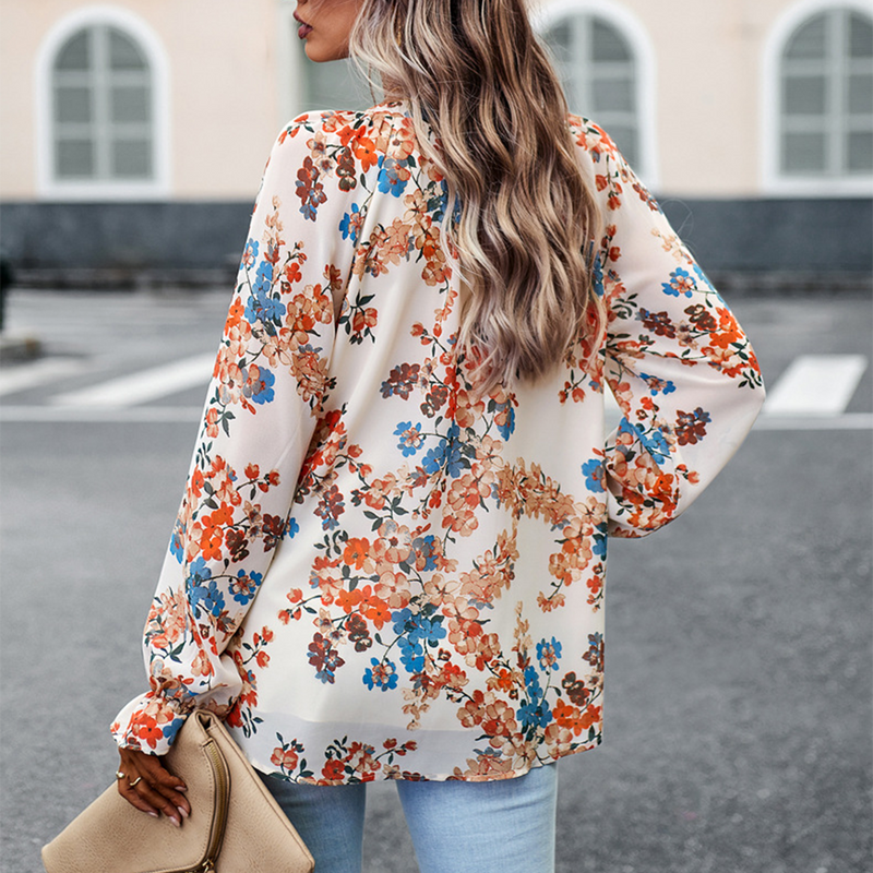 Ani - Elegante blouse met bloemenprint en V-hals