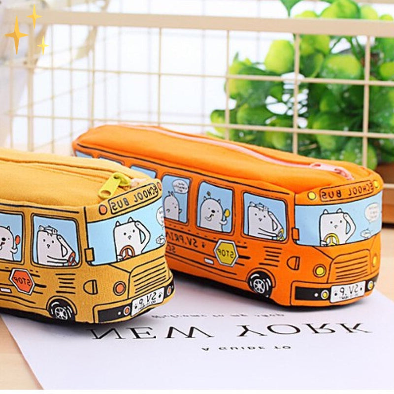 SqueakPack - Papierwaren Organisator Stel met 4 vrolijke muizen-thema koffers met leuke bushouder