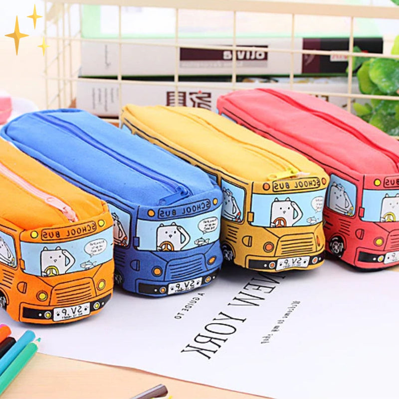 SqueakPack - Papierwaren Organisator Stel met 4 vrolijke muizen-thema koffers met leuke bushouder
