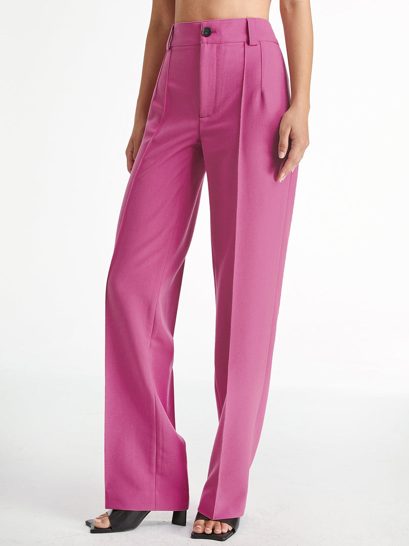 Lena - Rechte broek met hoge taille en wijde pijpen
