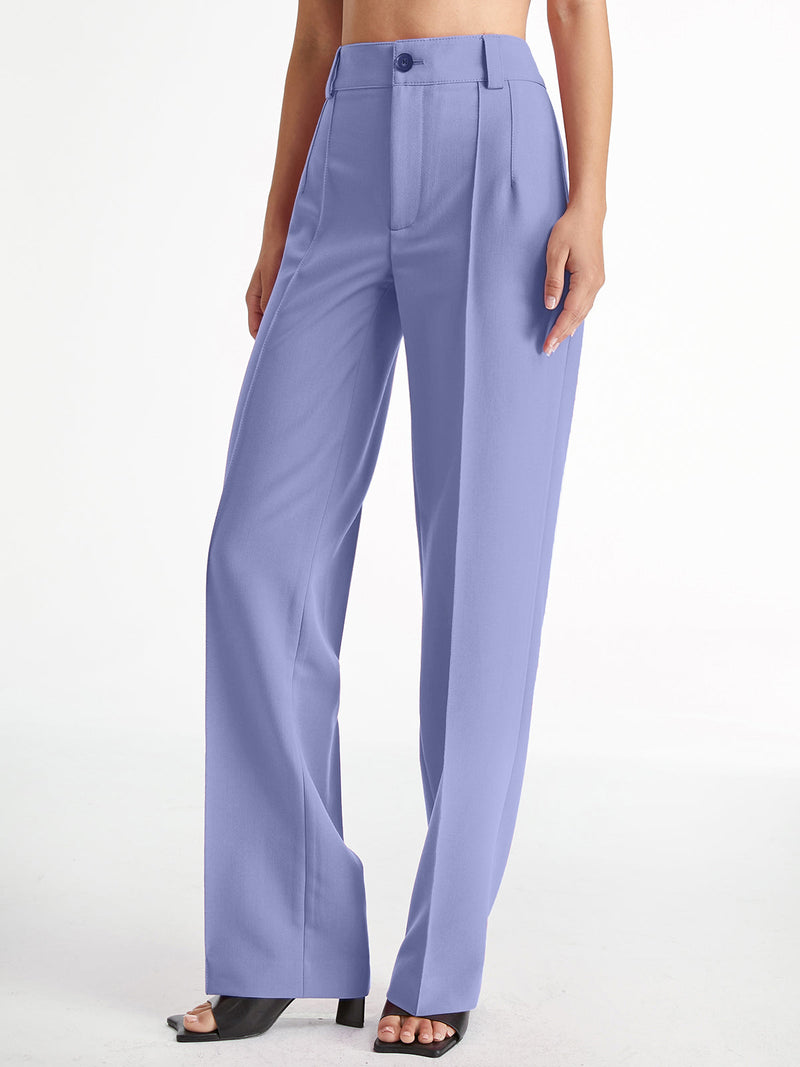 Lena - Rechte broek met hoge taille en wijde pijpen