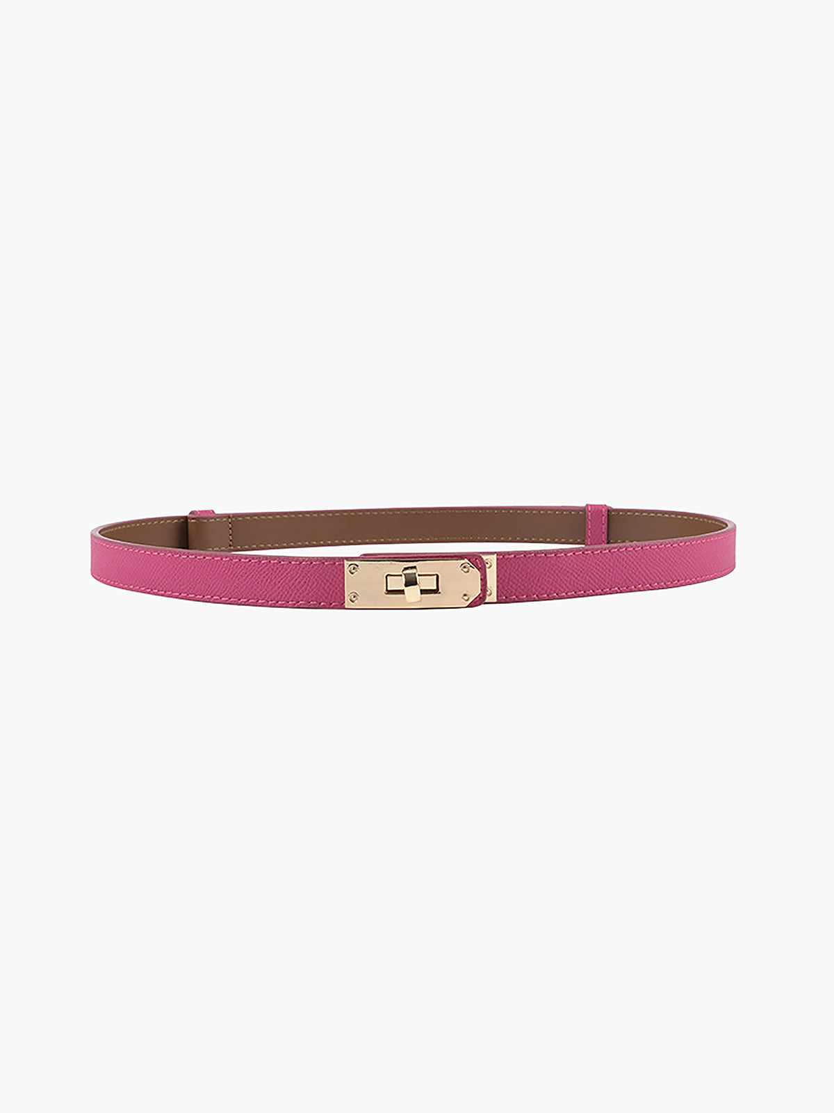 Leony – Verstelbare dunne riem met minimale gespdetails en smalle structuur