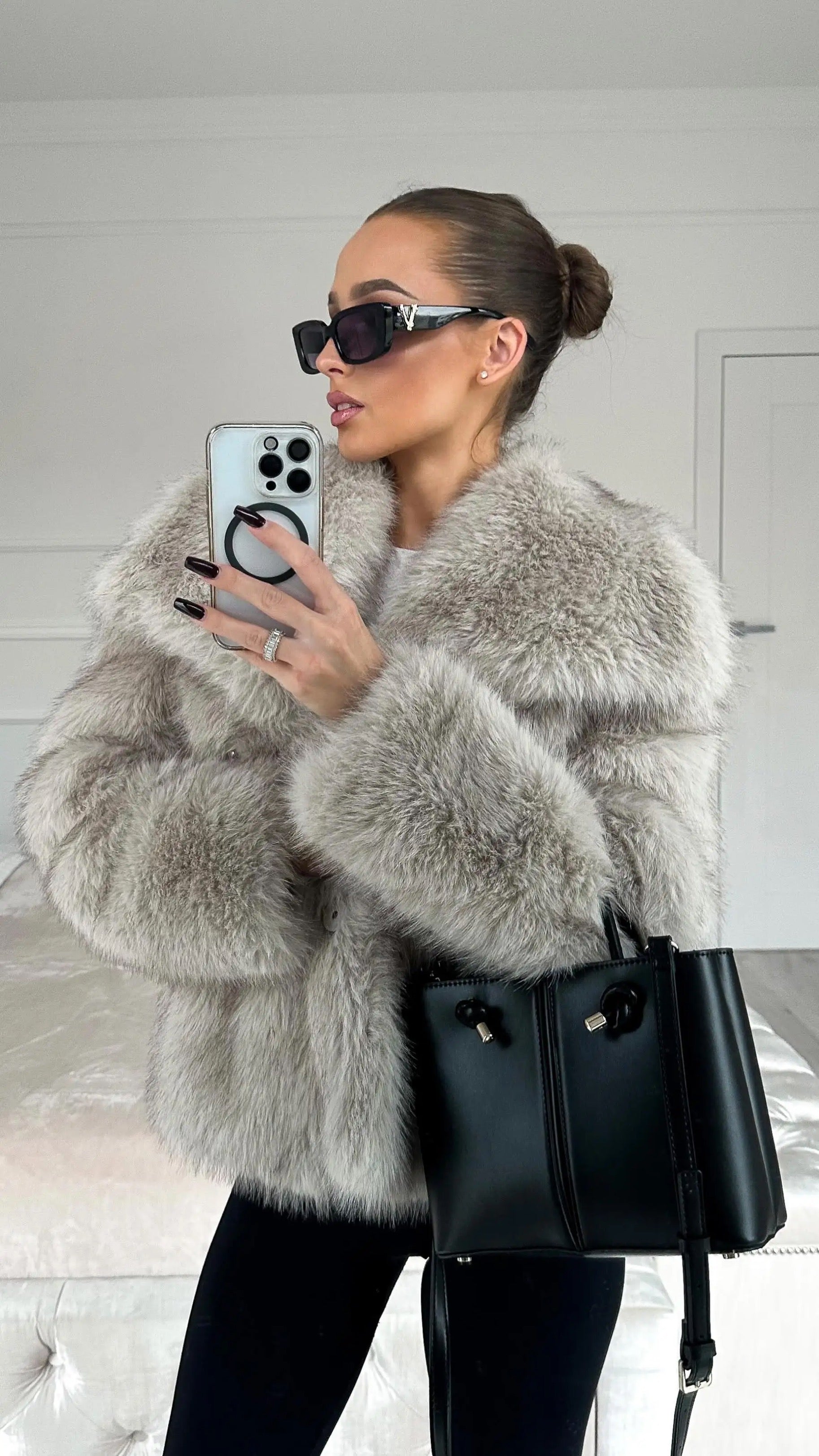 Lila - Gezellige oversized jas met sjaalkraag